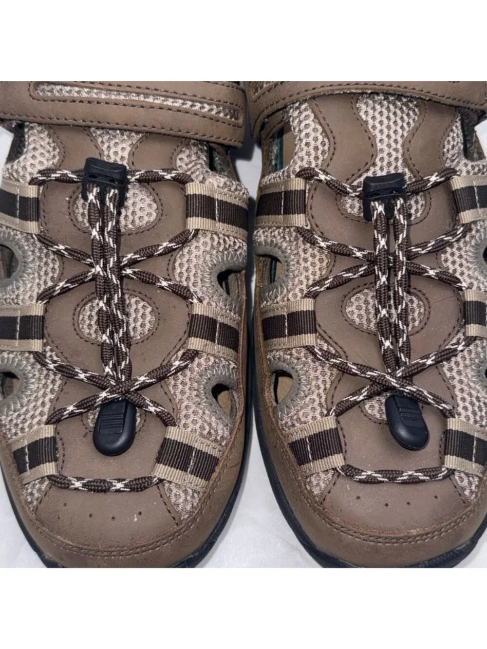 Orthofeet Outdoor Sandals Mens 11W 2E Brown Leather Orthopedic Comfort Fit